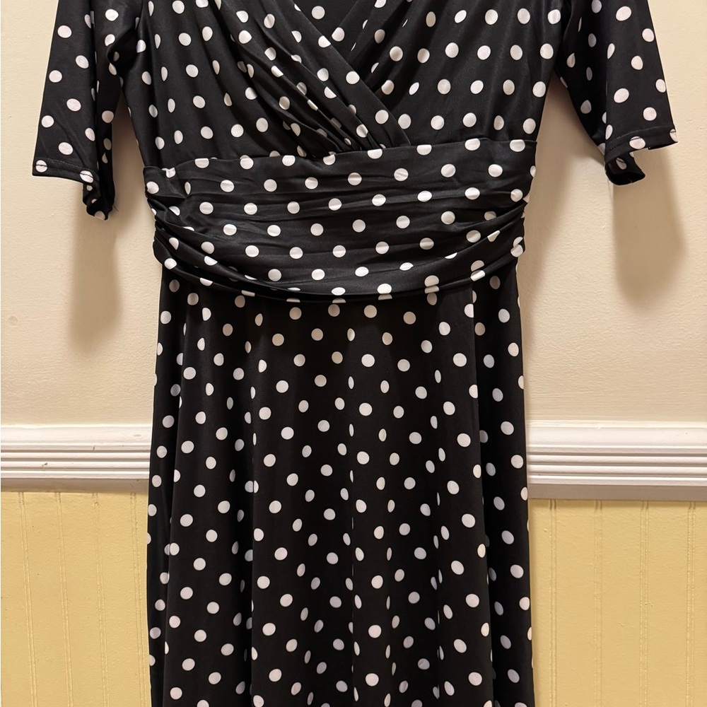 Elegant Black Polka Dot Dress